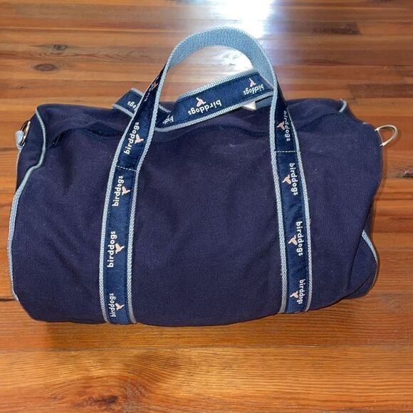 Birddogs Navy Blue Cotton Canvas Gym Duffle Bag 16x11 Preppy Travel - Picture 4 of 11